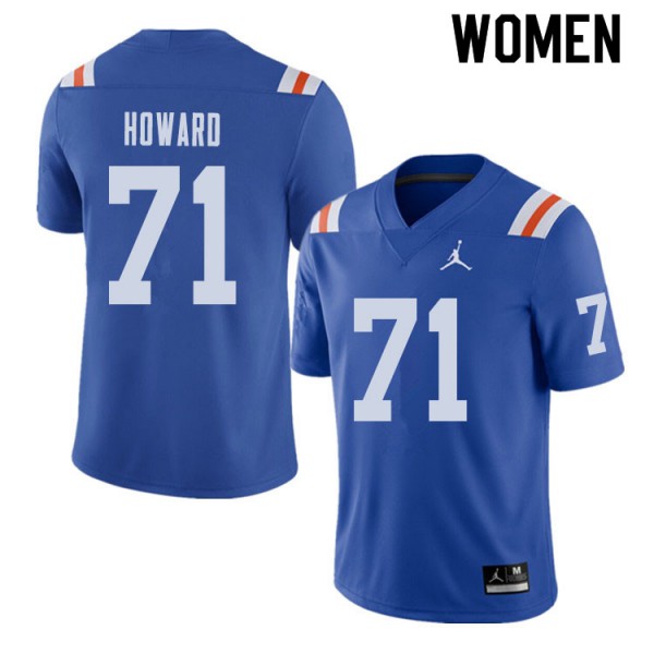 Jordan Brand Women #71 Chris Howard Florida Gators Throwback Alternate College Football Jerseys